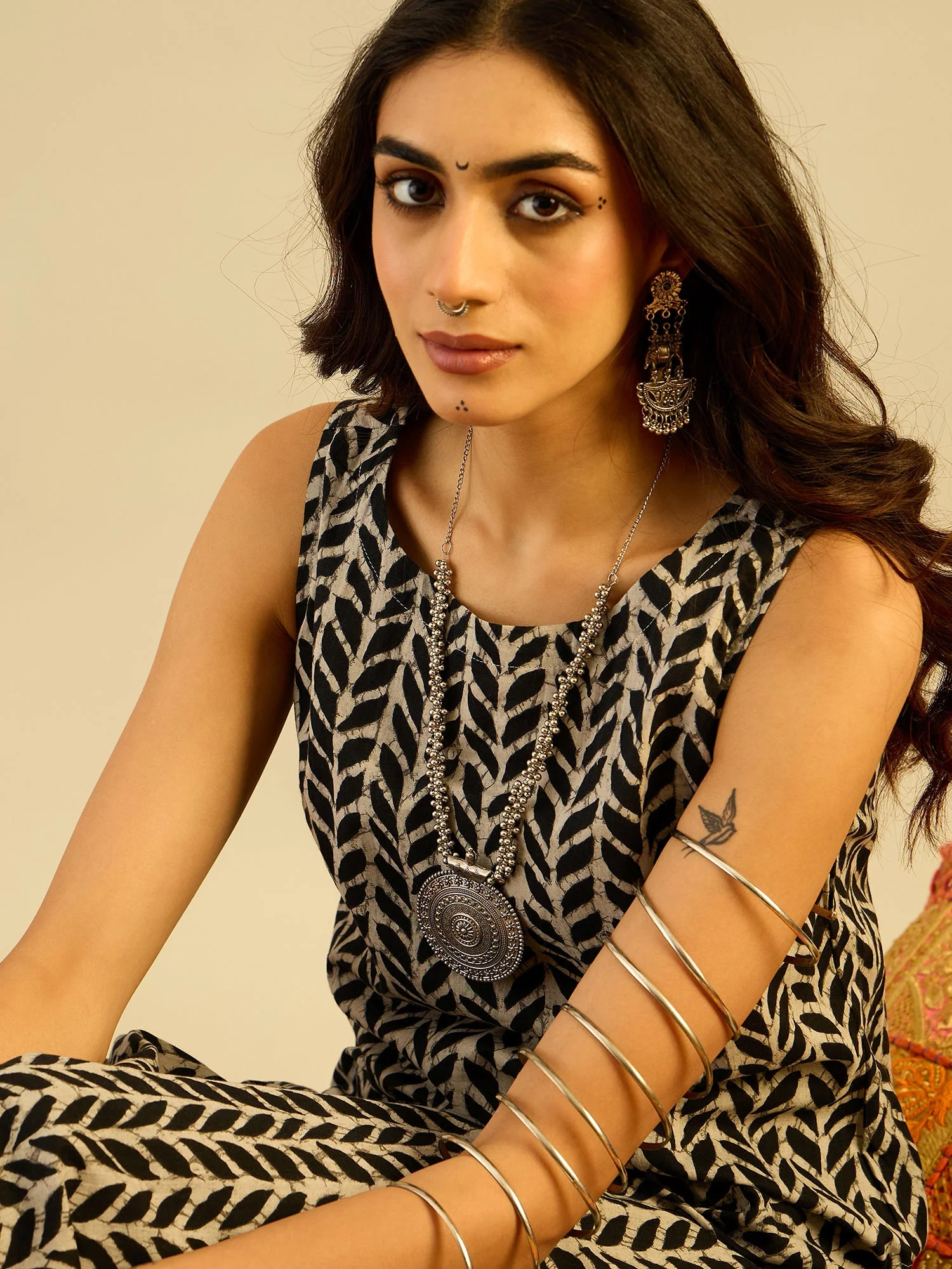 Indo era Black Printed Straight Kurtas - Image 4