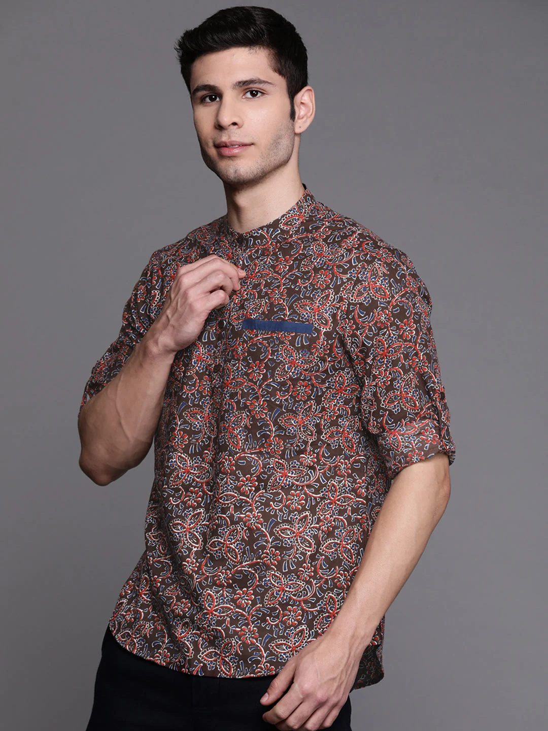 Indo Era Brown Paisley Cotton Straight Kurtas - Image 3