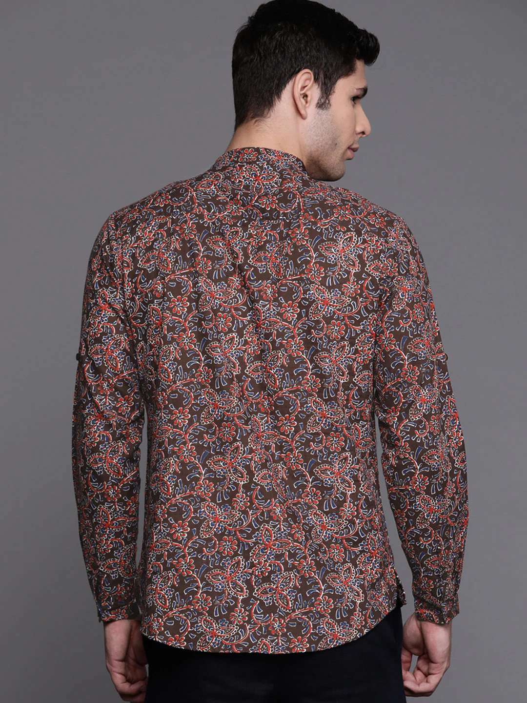 Indo Era Brown Paisley Cotton Straight Kurtas - Image 4