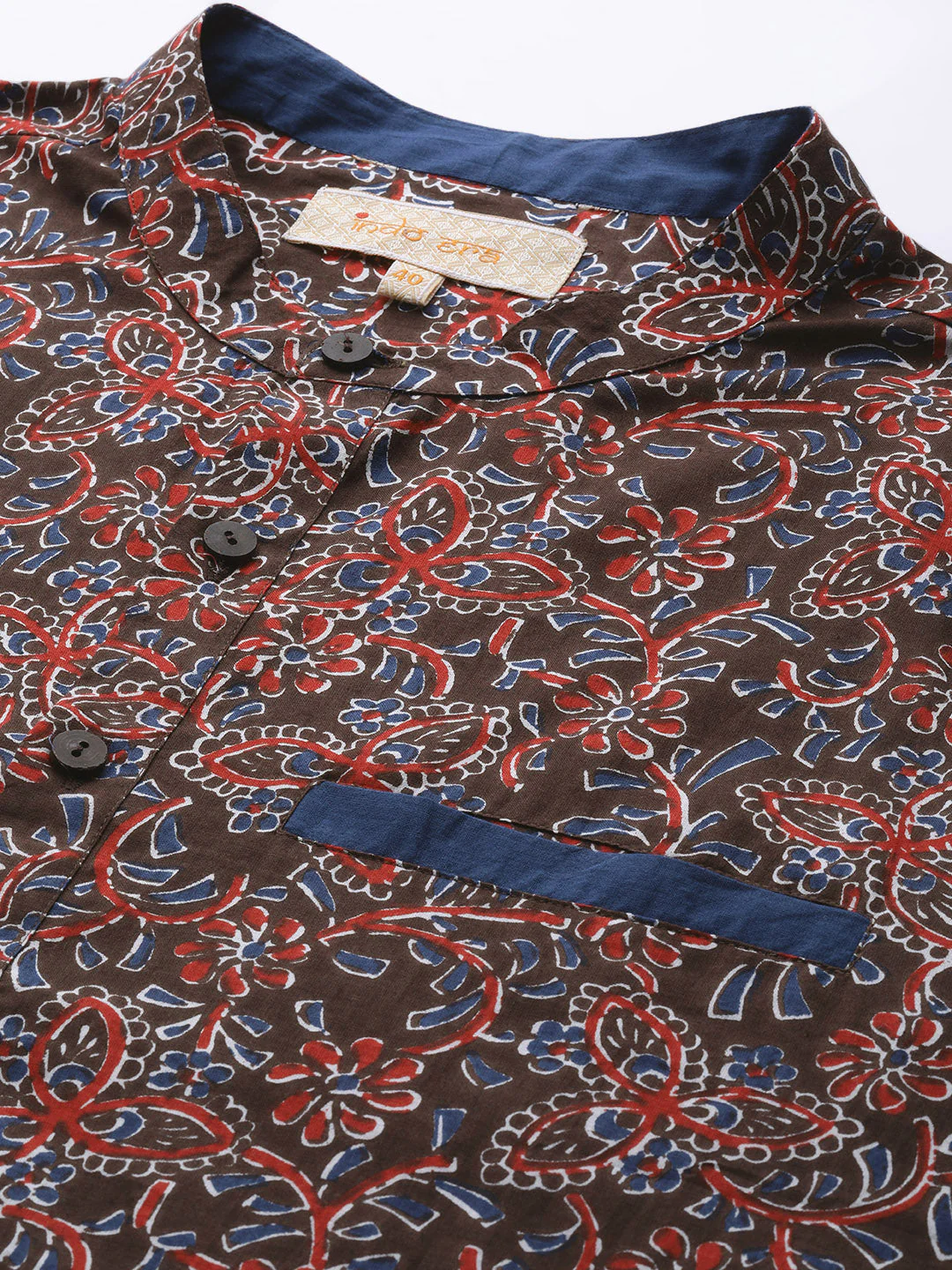 Indo Era Brown Paisley Cotton Straight Kurtas - Image 5