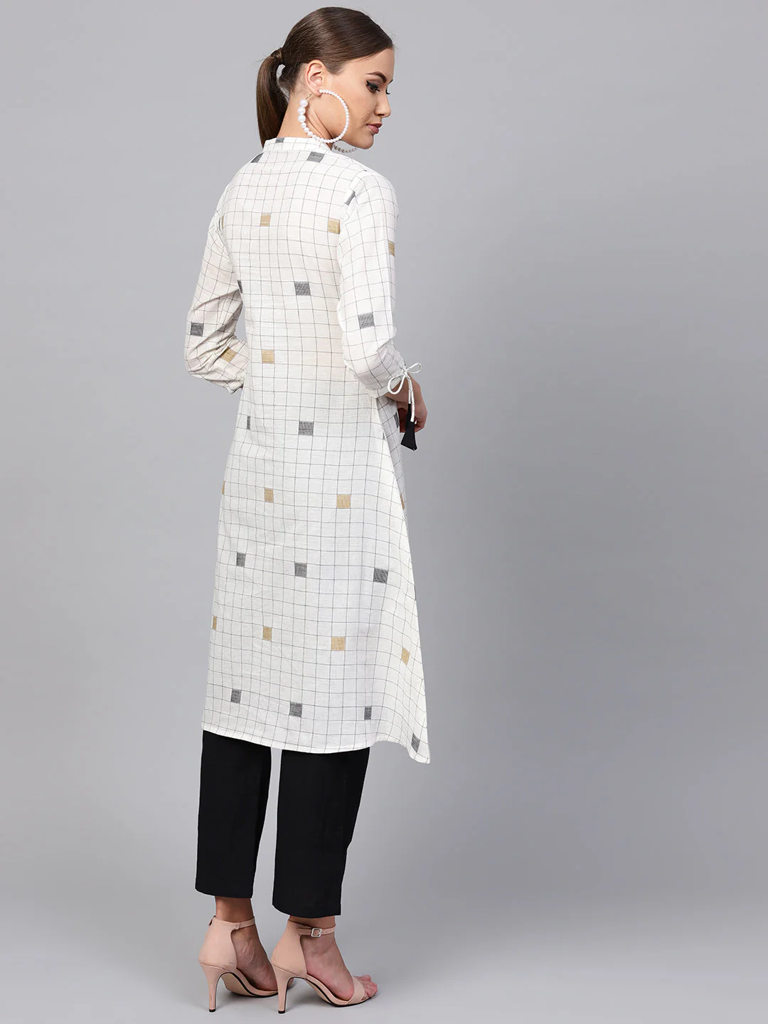 Indo Era cream south cotton Saga High-Low Kurta - Image 4