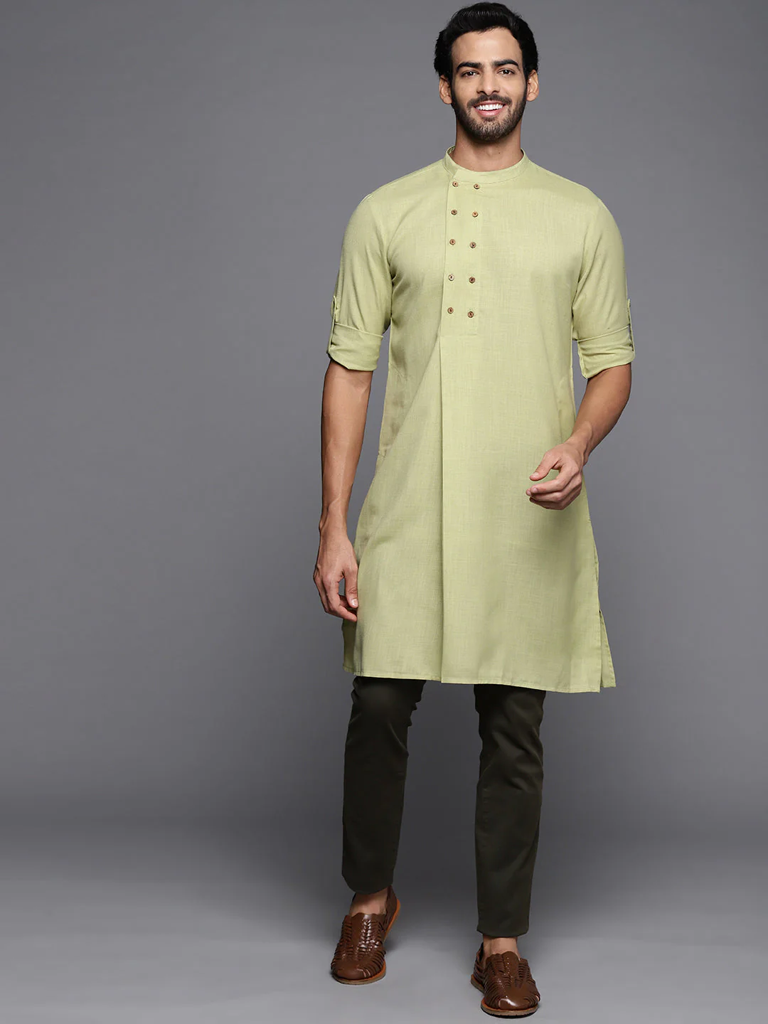 Indo Era Green Embroidered Cotton Straight Kurtas - Image 4