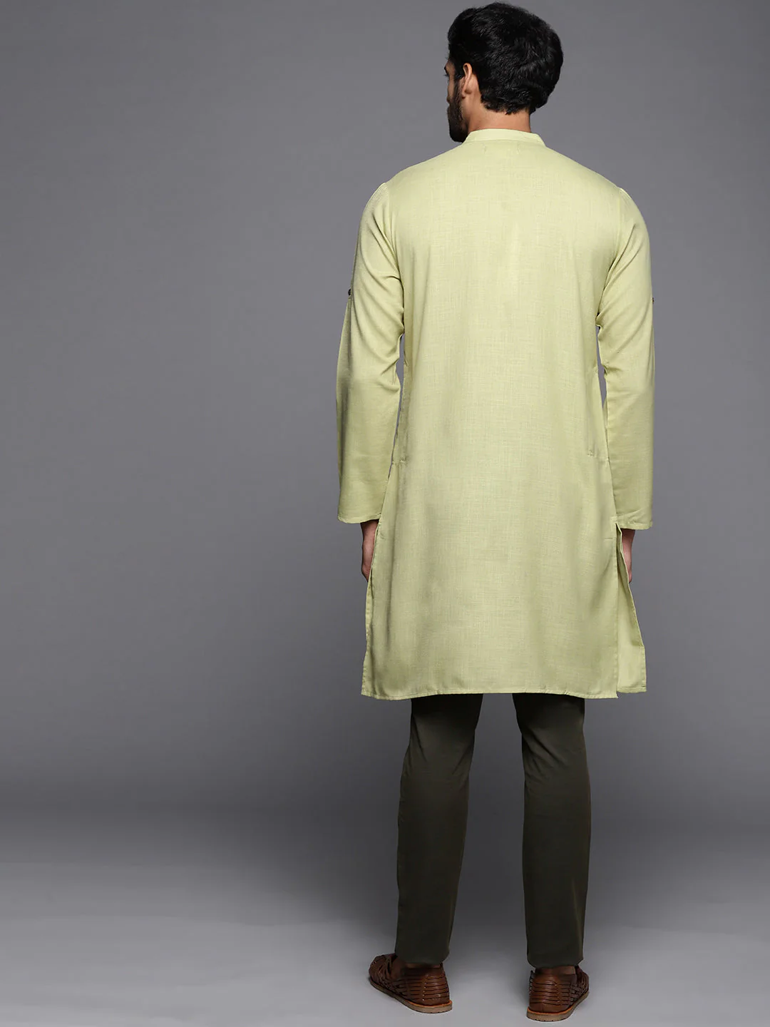Indo Era Green Embroidered Cotton Straight Kurtas - Image 5