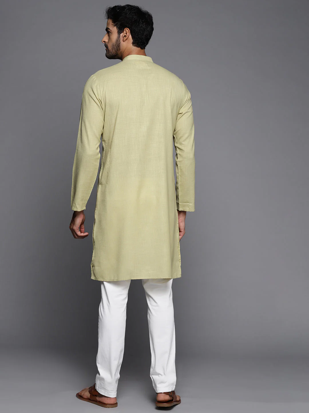 Indo Era Green Embroidered Cotton Straight Kurtas - Image 4
