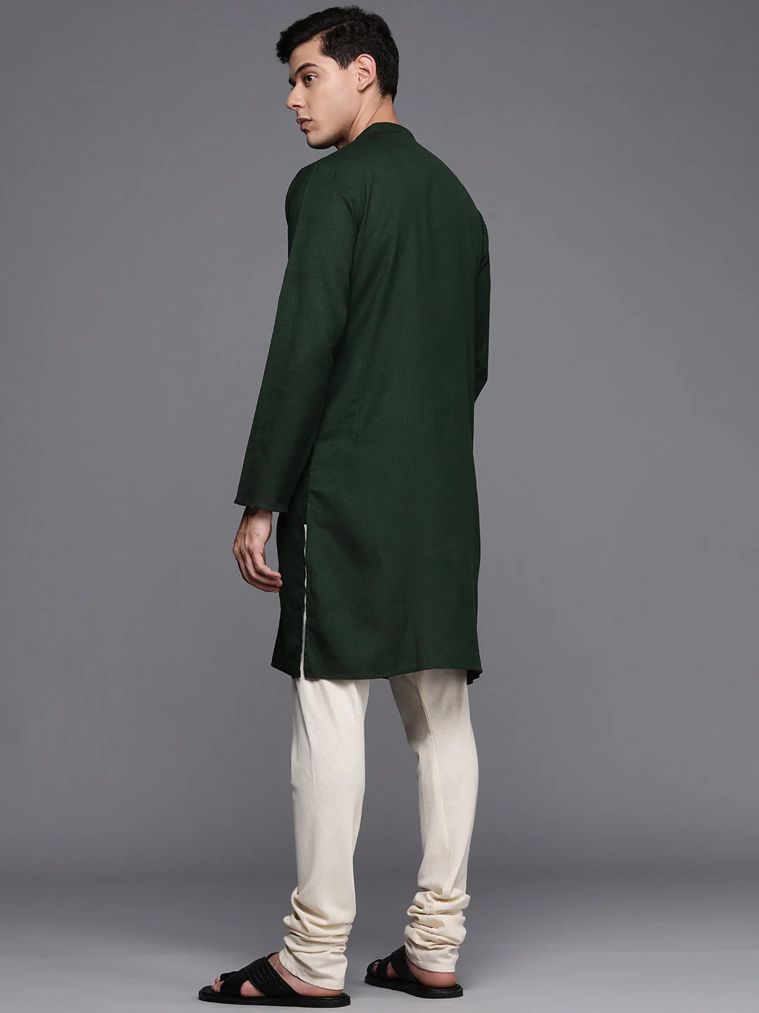 Indo Era Green Embroidered Cotton Straight Kurtas - Image 4