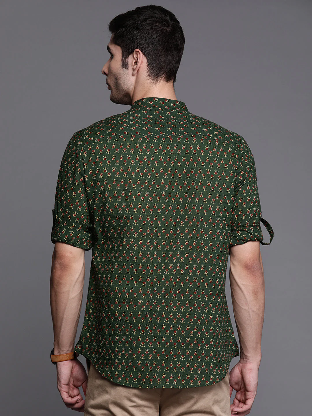 Indo Era Green Ethnic Motifs Cotton Straight Kurtas - Image 5