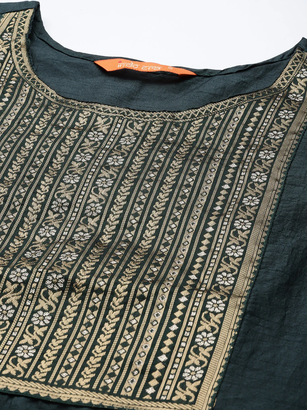 Indo Era Green Solid Straight Kurta - Image 6