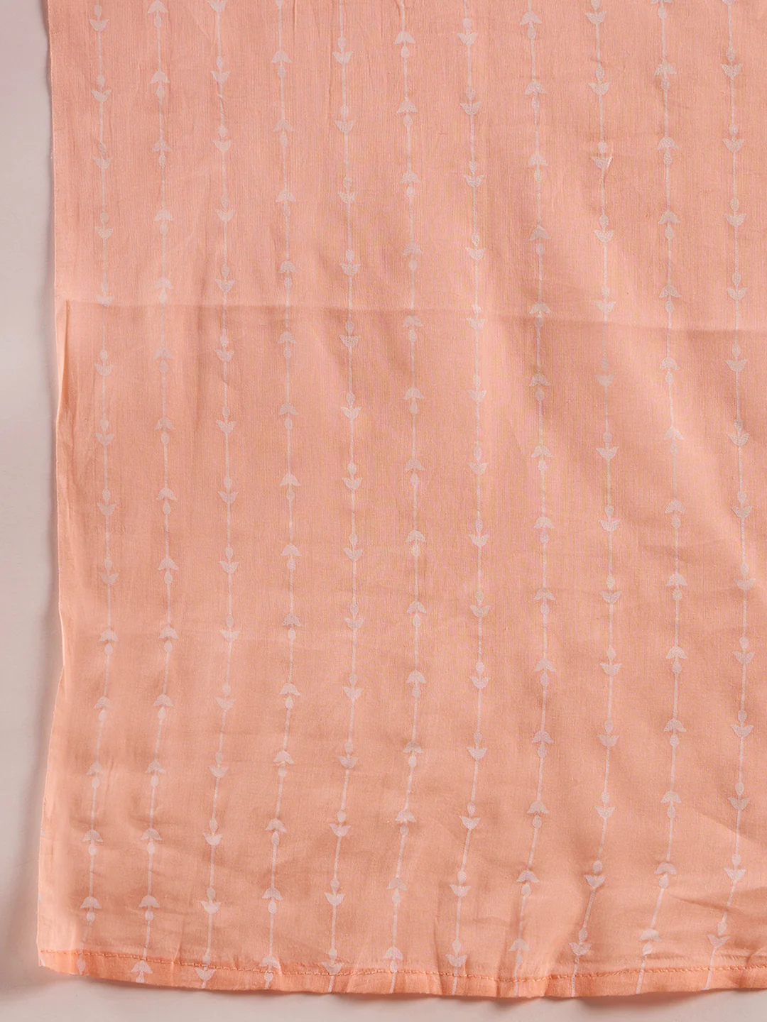 Indo Era Peach Embroidered Straight Kurta Trousers With Dupatta Set - Image 6