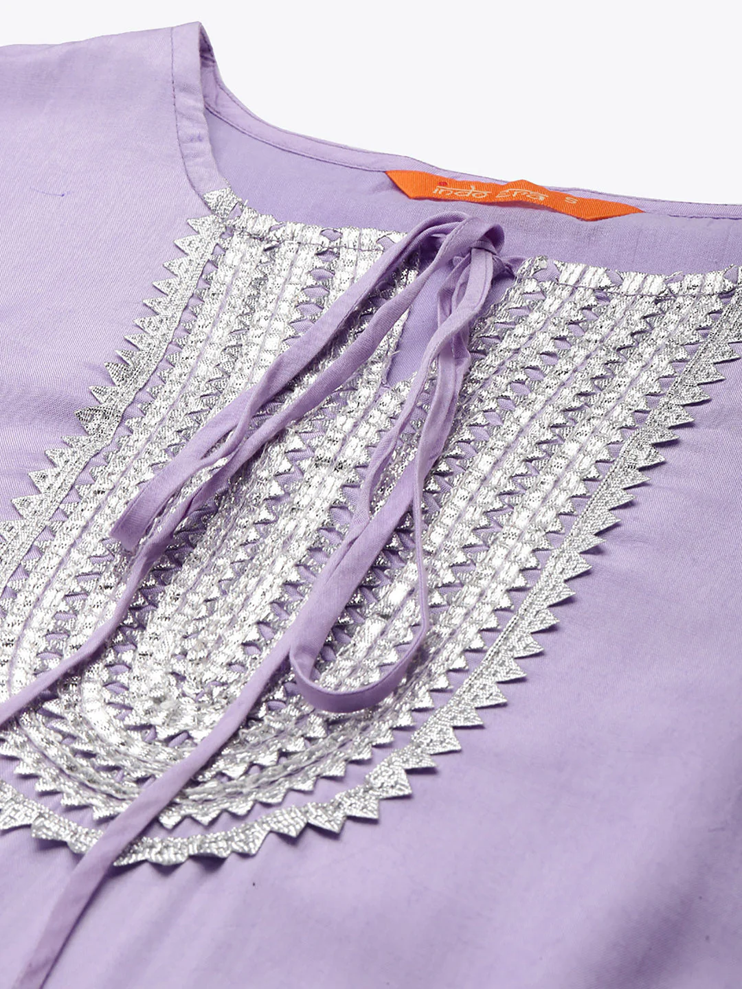 Indo Era Purple Embroidered Straight Kurta Palazzo With Dupatta Set - Image 6