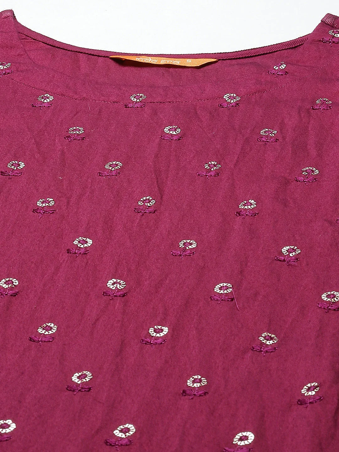 Indo Era Purple Foil Floral Printed Straight Kurta Pant with Dupatta Set - Image 5