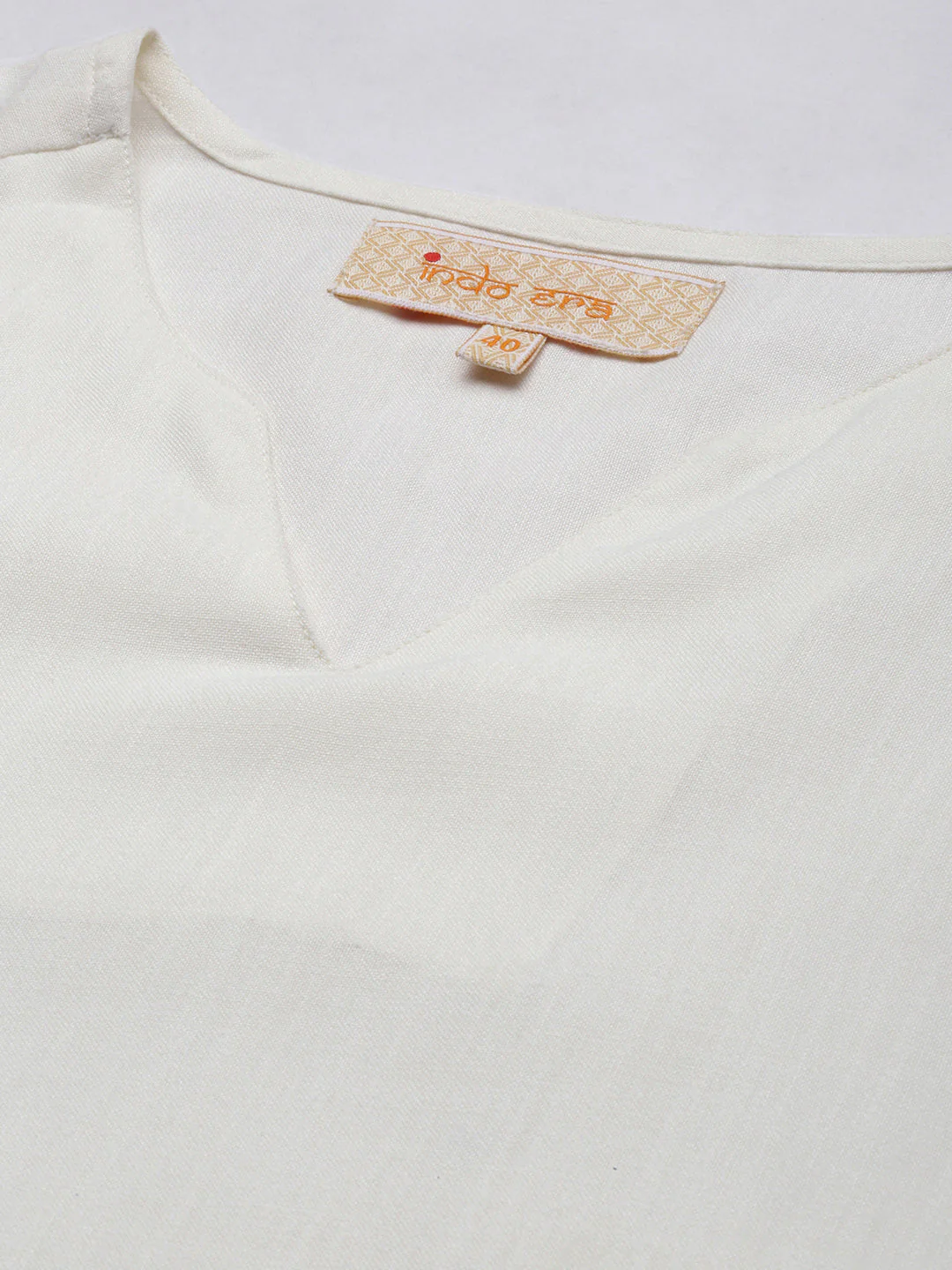 Indo Era White Plain Cotton Blend Straight Kurtas - Image 4