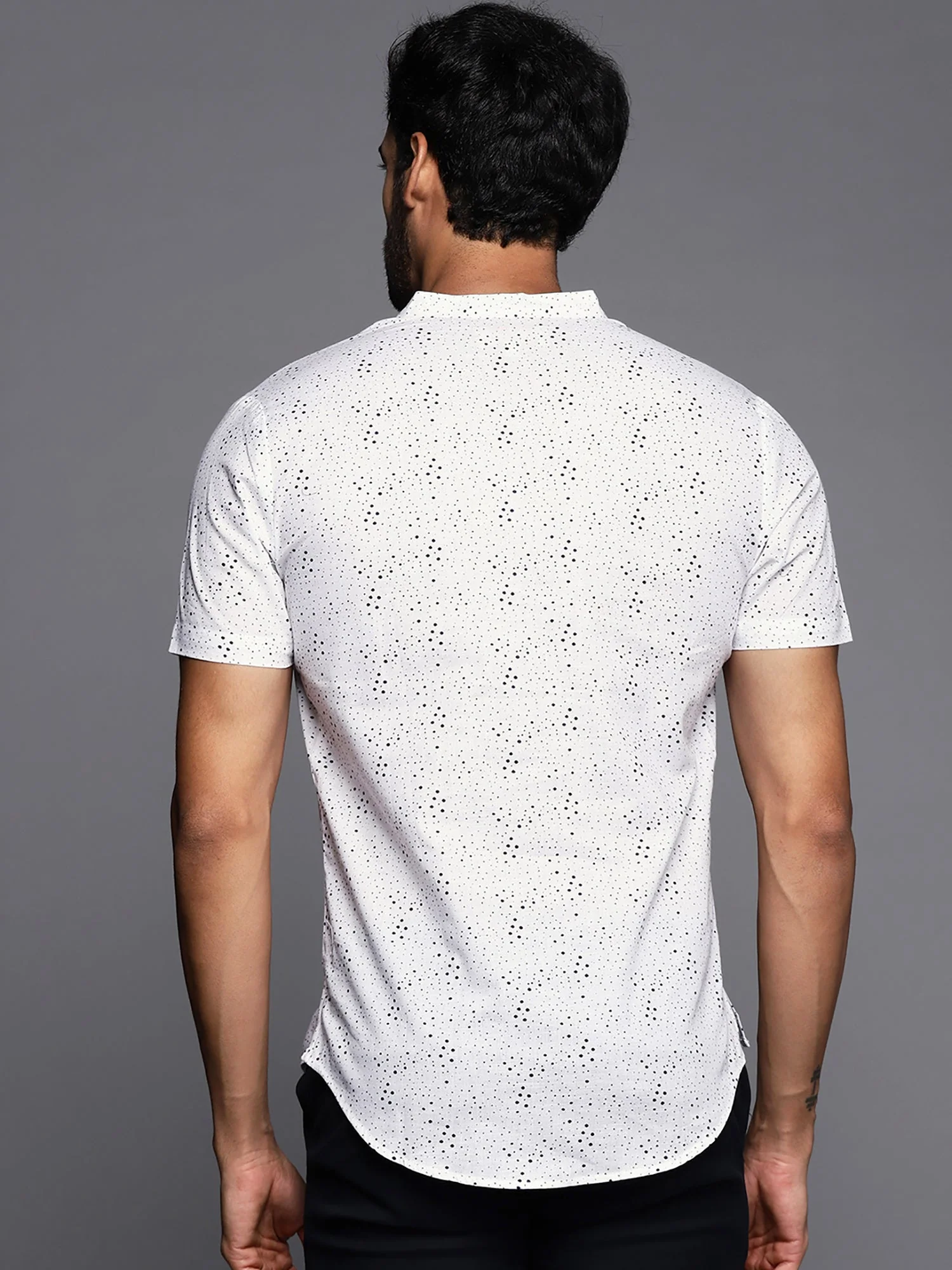 Indo Era White Polka Dots Liva Straight Kurtas - Image 4